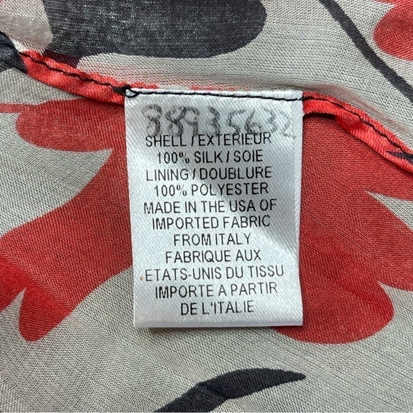 Milly of New York Sheer Silk Floral Blouse size 10 - Picture 12 of 16